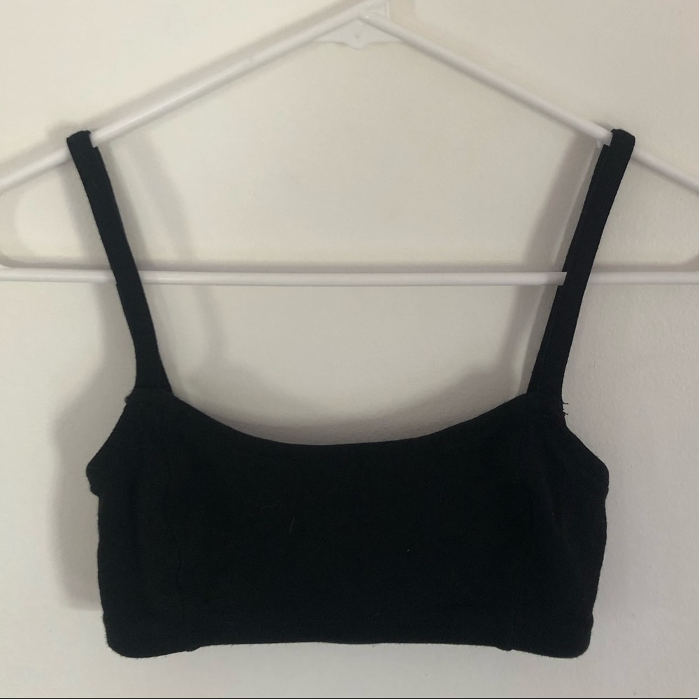 black bralette/crop top